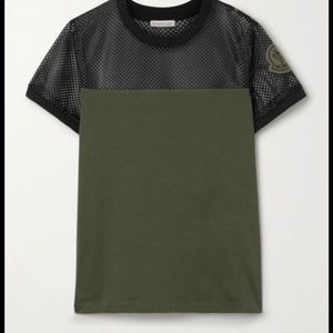 (Unisex) Moncler appliquéd mesh & cotton  t-shirt